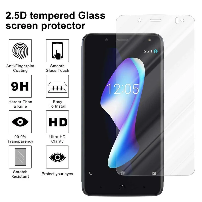 Cadorabo Panzer Folie kompatibel mit BQ Aquaris V / VS PLUS - Schutzfolie Gehärtetes (Tempered) Display-Schutzglas in 9H Härte mit 3D Touch Kompatibilität