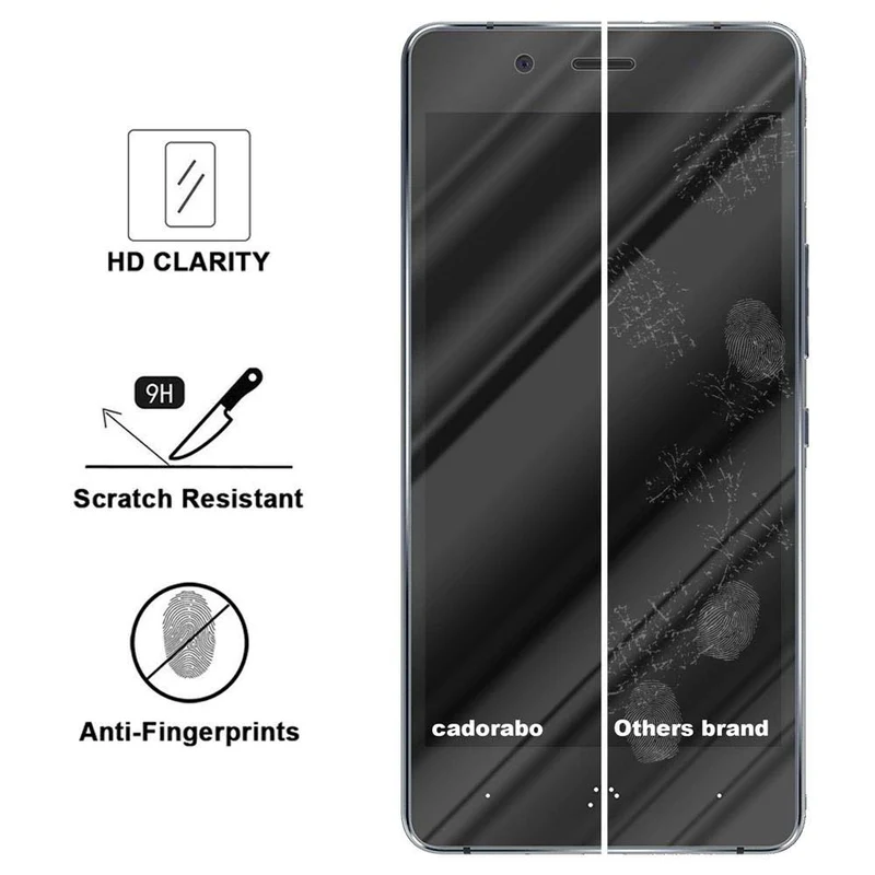 Cadorabo Panzer Folie kompatibel mit BQ Aquaris X5 - Schutzfolie Gehärtetes (Tempered) Display-Schutzglas in 9H Härte mit 3D Touch Kompatibilität