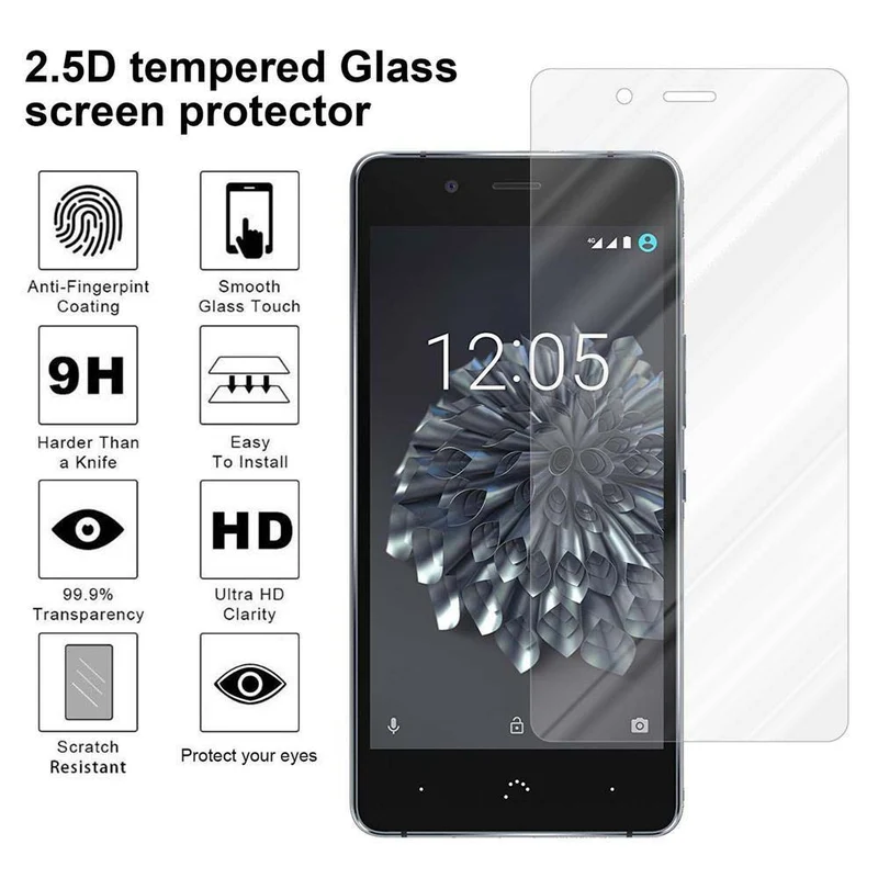 Cadorabo Panzer Folie kompatibel mit BQ Aquaris X5 - Schutzfolie Gehärtetes (Tempered) Display-Schutzglas in 9H Härte mit 3D Touch Kompatibilität
