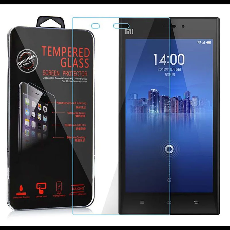 Cadorabo Panzer Folie kompatibel mit Xiaomi Mi 3 - Schutzfolie Gehärtetes (Tempered) Display-Schutzglas in 9H Härte mit 3D Touch Kompatibilität