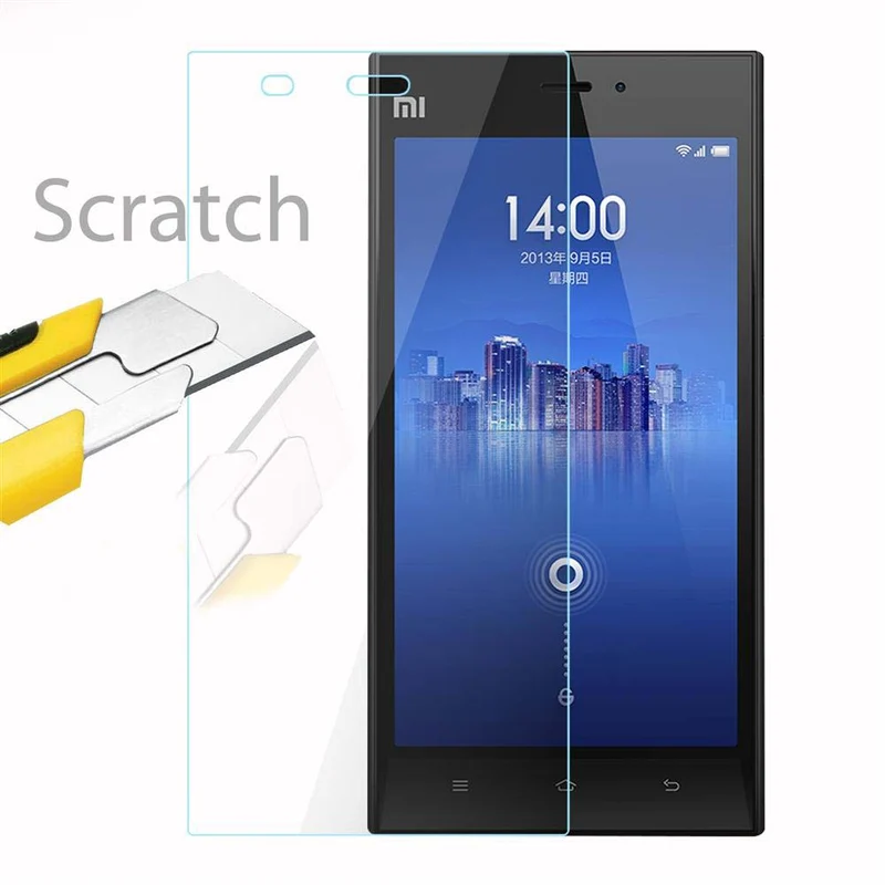 Cadorabo Panzer Folie kompatibel mit Xiaomi Mi 3 - Schutzfolie Gehärtetes (Tempered) Display-Schutzglas in 9H Härte mit 3D Touch Kompatibilität