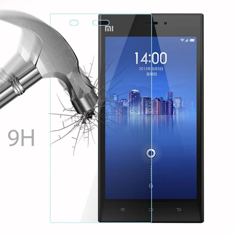 Cadorabo Panzer Folie kompatibel mit Xiaomi Mi 3 - Schutzfolie Gehärtetes (Tempered) Display-Schutzglas in 9H Härte mit 3D Touch Kompatibilität