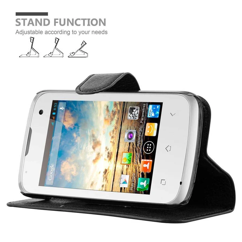 Cadorabo Hülle kompatibel mit WIKO CINK PLUS Schutzhülle mit Magnetverschluss, Standfunktion und Kartenfach