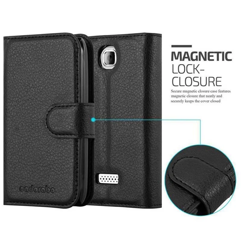 Cadorabo Hülle kompatibel mit WIKO CINK PLUS Schutzhülle mit Magnetverschluss, Standfunktion und Kartenfach