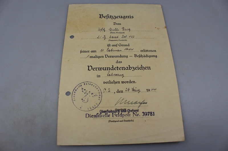 III^ Klasse Wundzertifikat