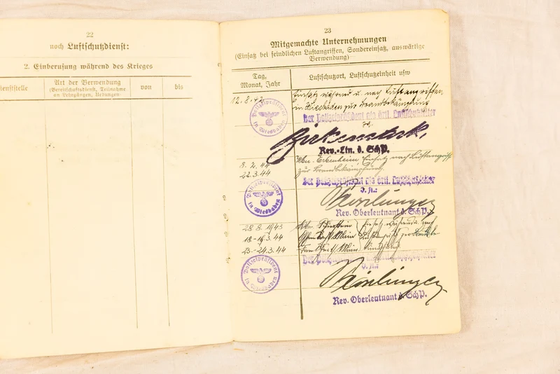 Konvolut Luftschutz mit Wehrpass