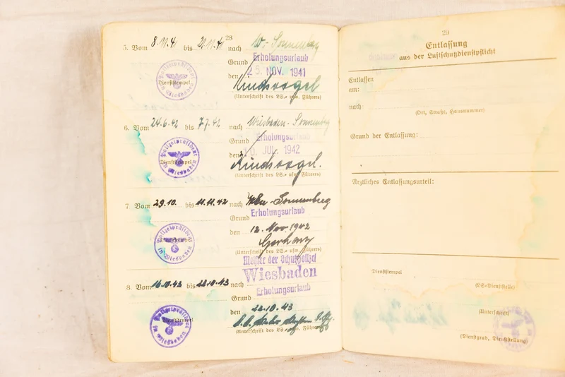 Konvolut Luftschutz mit Wehrpass