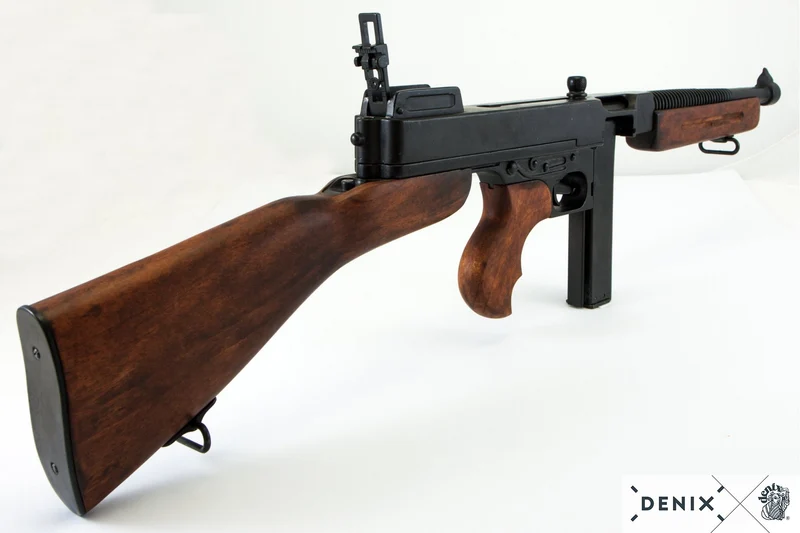 DENIX - M1 Thompson Maschinengewehr mit Stangenmagazin, Tommy Gun