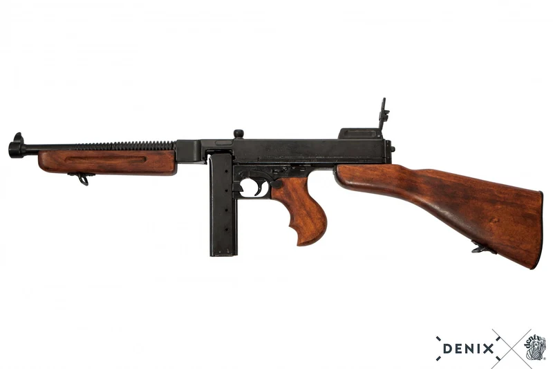 DENIX - M1 Thompson Maschinengewehr mit Stangenmagazin, Tommy Gun