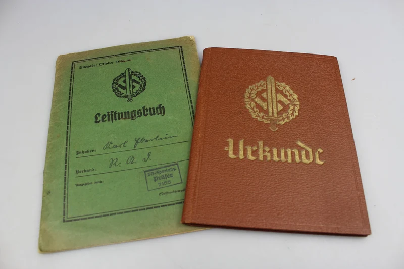 Urkunde und Leistungsbuch für SA Sportabzeichen