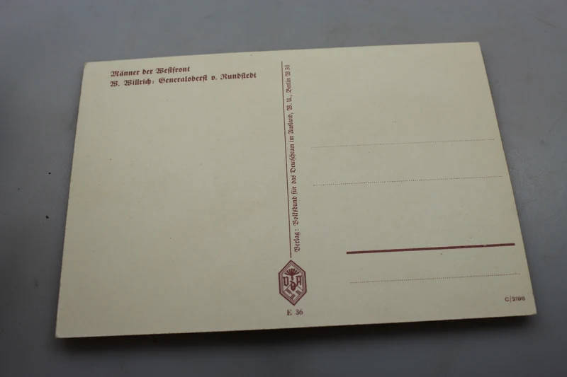 Postkarte Willrich - Serie "Manner der Westfront" - von Runstedt