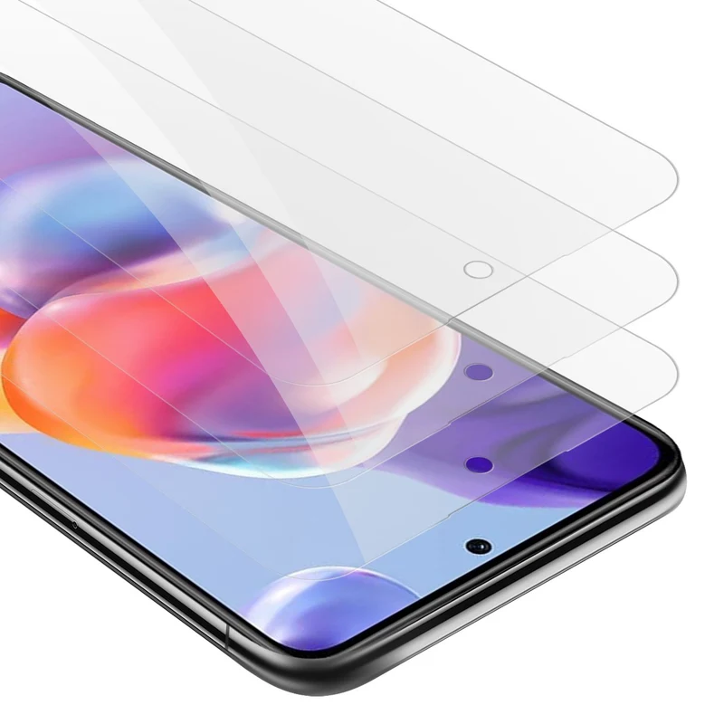 Cadorabo 3x Panzer Folie kompatibel mit Xiaomi RedMi NOTE 11 PRO+ - Schutzfolie 3er Pack Gehärtetes (Tempered) Display-Schutzglas in 9H Härte mit 3D Touch Kompatibilität