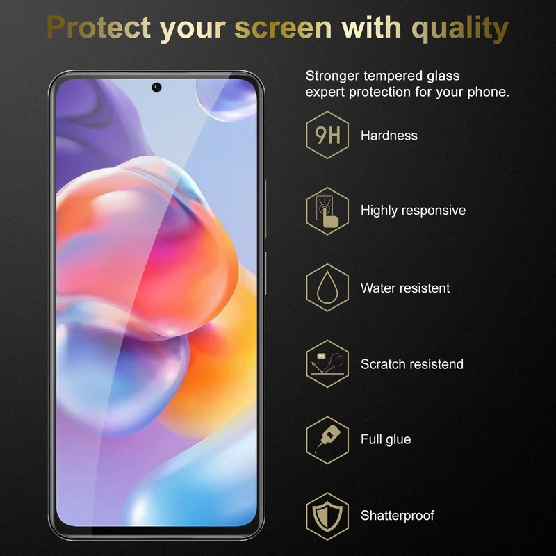 Cadorabo 3x Panzer Folie kompatibel mit Xiaomi RedMi NOTE 11 PRO+ - Schutzfolie 3er Pack Gehärtetes (Tempered) Display-Schutzglas in 9H Härte mit 3D Touch Kompatibilität