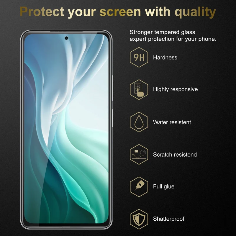 Cadorabo 3x Panzer Folie kompatibel mit Xiaomi Mi 11i / POCO F3 - Schutzfolie 3er Pack Gehärtetes (Tempered) Display-Schutzglas in 9H Härte mit 3D Touch Kompatibilität