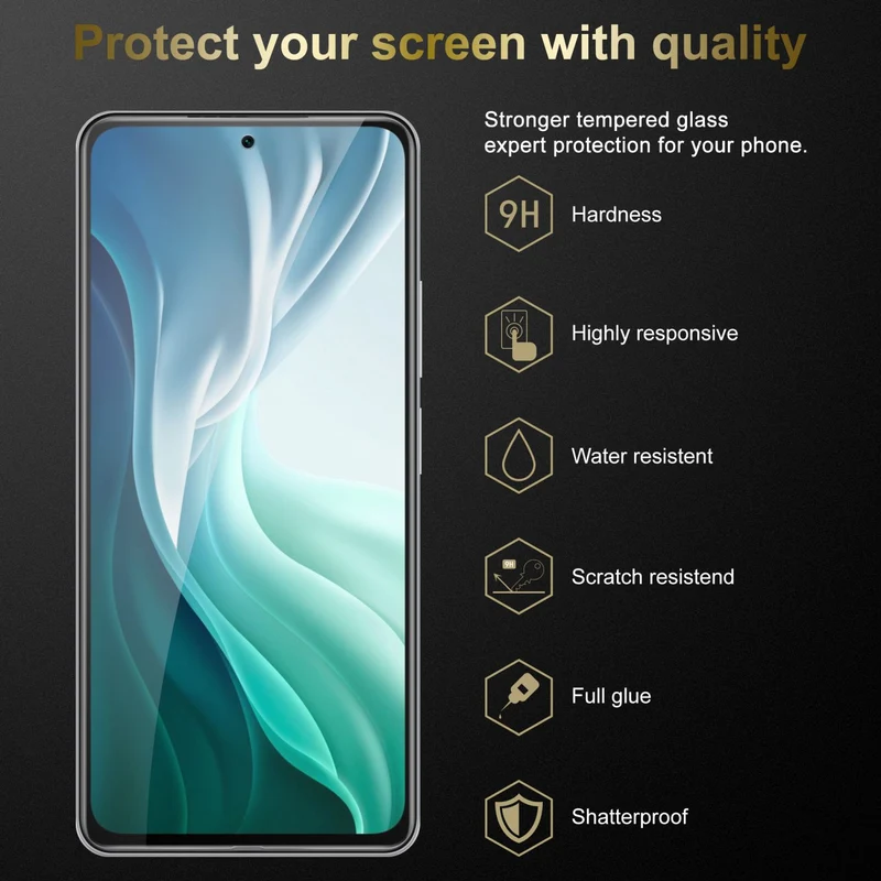 Cadorabo Panzer Folie kompatibel mit Xiaomi Mi 11i / POCO F3 - Schutzfolie Gehärtetes (Tempered) Display-Schutzglas in 9H Härte mit 3D Touch Kompatibilität