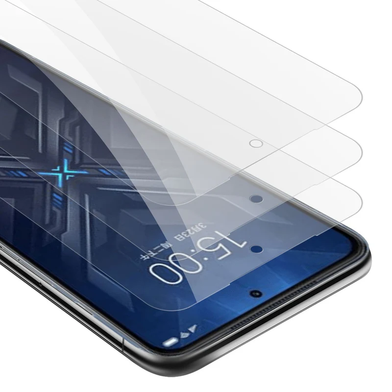 Cadorabo 3x Panzer Folie kompatibel mit Xiaomi BLACK SHARK 4 / 4 PRO - Schutzfolie 3er Pack Gehärtetes (Tempered) Display-Schutzglas in 9H Härte mit 3D Touch Kompatibilität