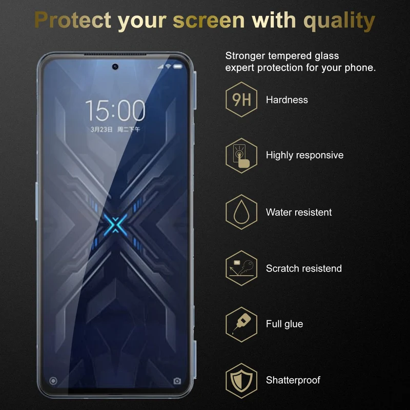 Cadorabo Panzer Folie kompatibel mit Xiaomi BLACK SHARK 4 / 4 PRO - Schutzfolie Gehärtetes (Tempered) Display-Schutzglas in 9H Härte mit 3D Touch Kompatibilität