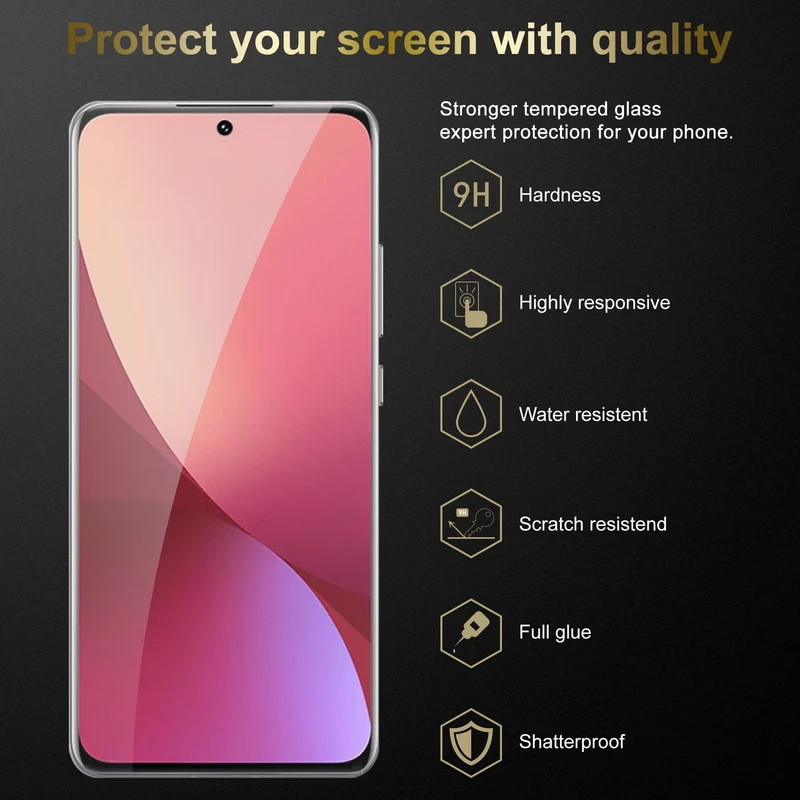 Cadorabo 3x Panzer Folie kompatibel mit Xiaomi 12 / 12X - Schutzfolie 3er Pack Gehärtetes (Tempered) Display-Schutzglas in 9H Härte mit 3D Touch Kompatibilität