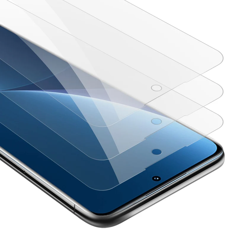 Cadorabo 3x Panzer Folie kompatibel mit Xiaomi 12 PRO - Schutzfolie 3er Pack Gehärtetes (Tempered) Display-Schutzglas in 9H Härte mit 3D Touch Kompatibilität