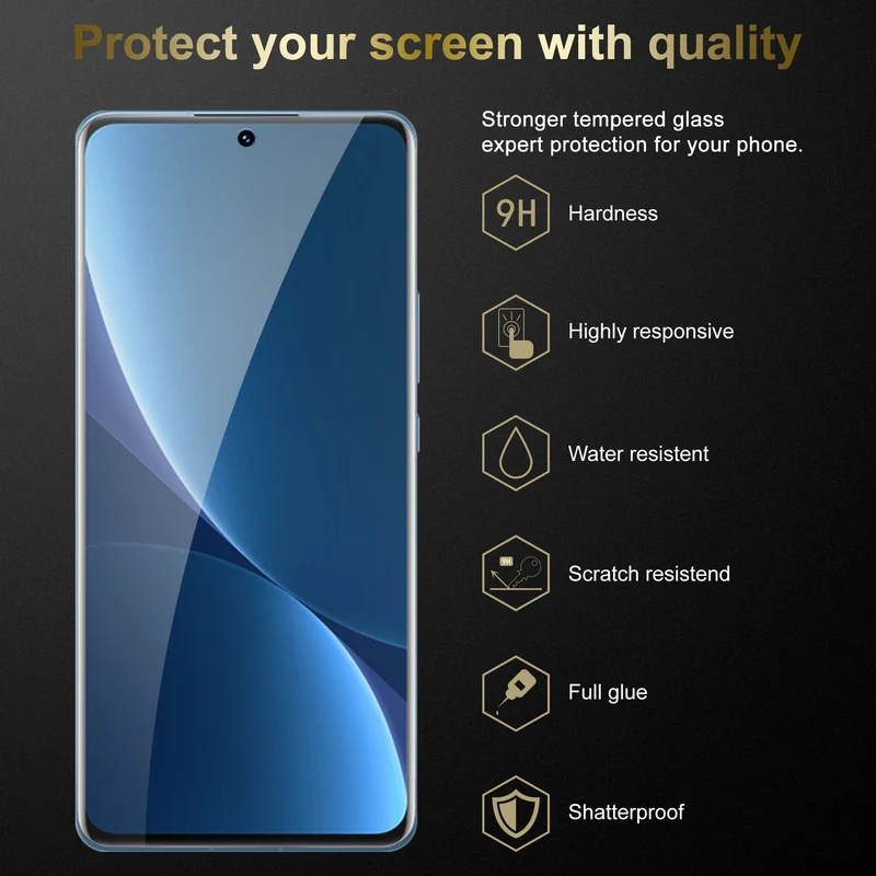 Cadorabo 3x Panzer Folie kompatibel mit Xiaomi 12 PRO - Schutzfolie 3er Pack Gehärtetes (Tempered) Display-Schutzglas in 9H Härte mit 3D Touch Kompatibilität
