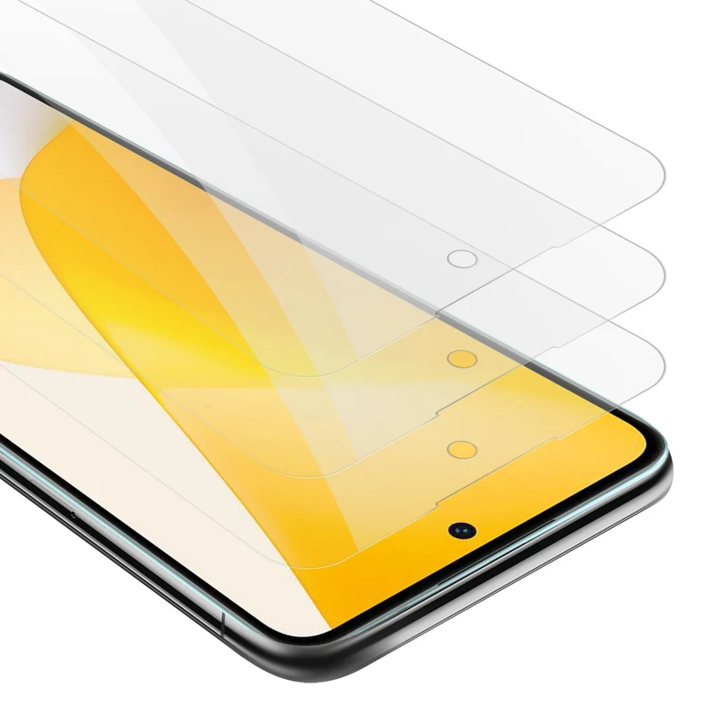 Cadorabo 3x Panzer Folie kompatibel mit Xiaomi 12 LITE - Schutzfolie 3er Pack Gehärtetes (Tempered) Display-Schutzglas in 9H Härte mit 3D Touch Kompatibilität