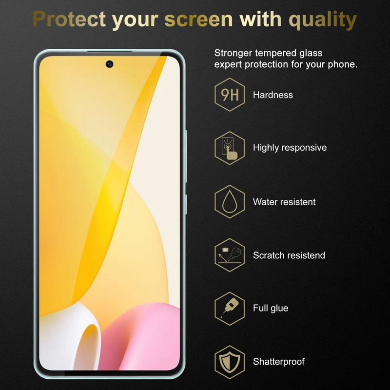 Cadorabo Panzer Folie kompatibel mit Xiaomi 12 LITE - Schutzfolie Gehärtetes (Tempered) Display-Schutzglas in 9H Härte mit 3D Touch Kompatibilität