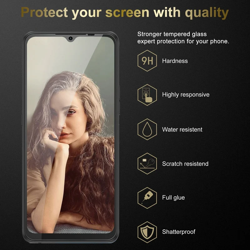 Cadorabo 3x Panzer Folie kompatibel mit Umidigi Power 7 / 7S - Schutzfolie 3er Pack Gehärtetes (Tempered) Display-Schutzglas in 9H Härte mit 3D Touch Kompatibilität
