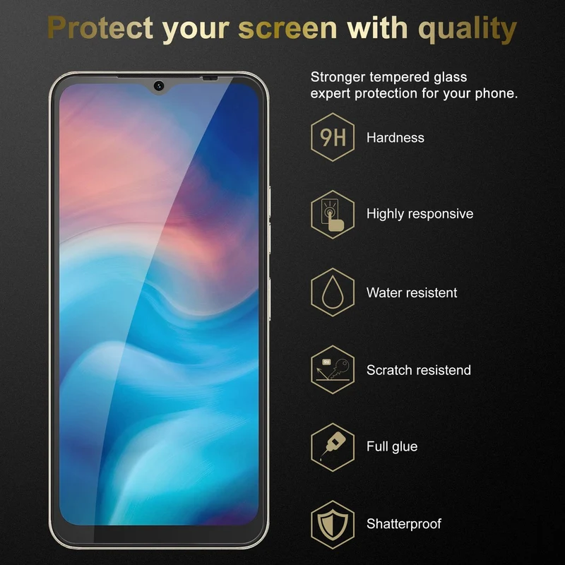 Cadorabo 3x Panzer Folie kompatibel mit Umidigi G1 / G1 MAX - Schutzfolie 3er Pack Gehärtetes (Tempered) Display-Schutzglas in 9H Härte mit 3D Touch Kompatibilität
