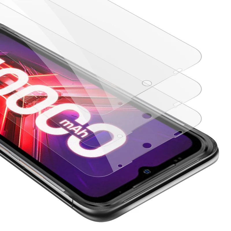 Cadorabo 3x Panzer Folie kompatibel mit Ulefone Power Armor 14 / 14 PRO - Schutzfolie 3er Pack Gehärtetes (Tempered) Display-Schutzglas in 9H Härte mit 3D Touch Kompatibilität