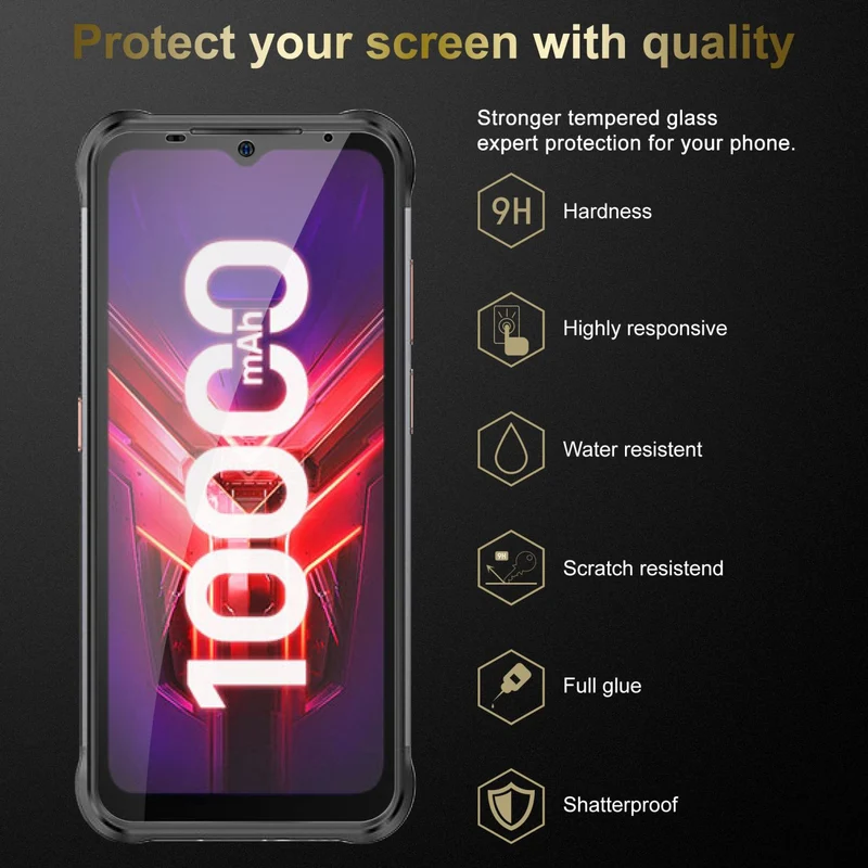 Cadorabo Panzer Folie kompatibel mit Ulefone Power Armor 14 / 14 PRO - Schutzfolie Gehärtetes (Tempered) Display-Schutzglas in 9H Härte mit 3D Touch Kompatibilität