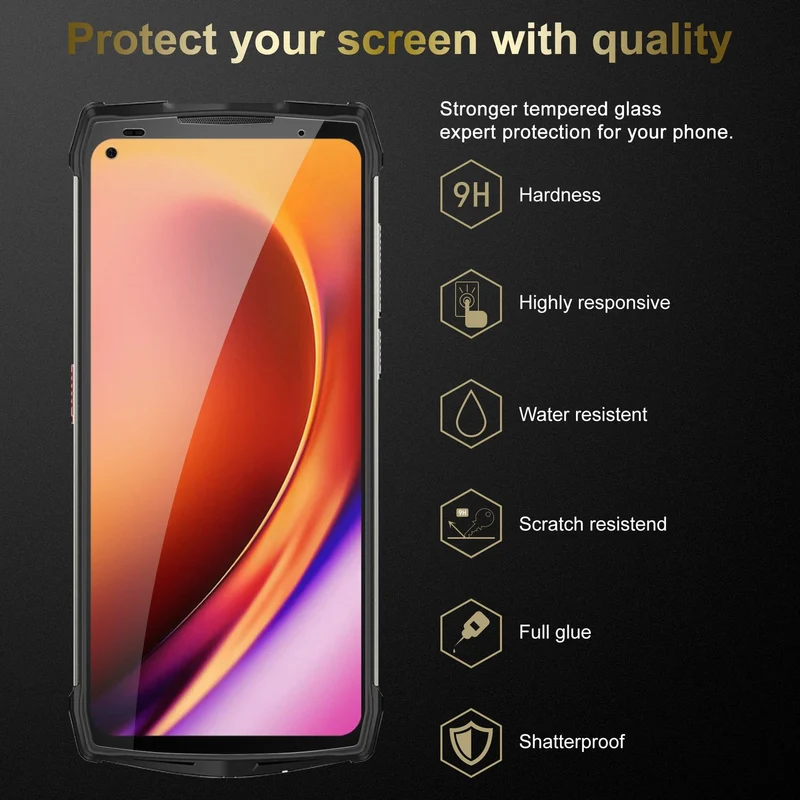 Cadorabo 3x Panzer Folie kompatibel mit Ulefone Power Armor 13 - Schutzfolie 3er Pack Gehärtetes (Tempered) Display-Schutzglas in 9H Härte mit 3D Touch Kompatibilität