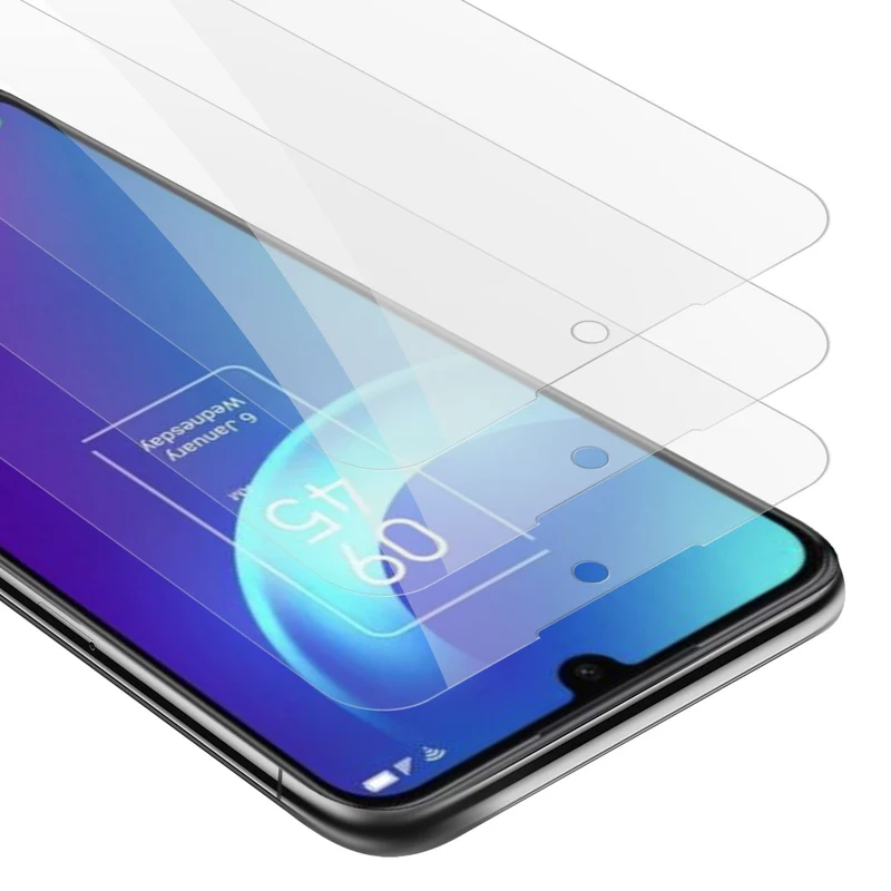 Cadorabo 3x Panzer Folie kompatibel mit TCL 30 (4G / 5G) / 30+ - Schutzfolie 3er Pack Gehärtetes (Tempered) Display-Schutzglas in 9H Härte mit 3D Touch Kompatibilität