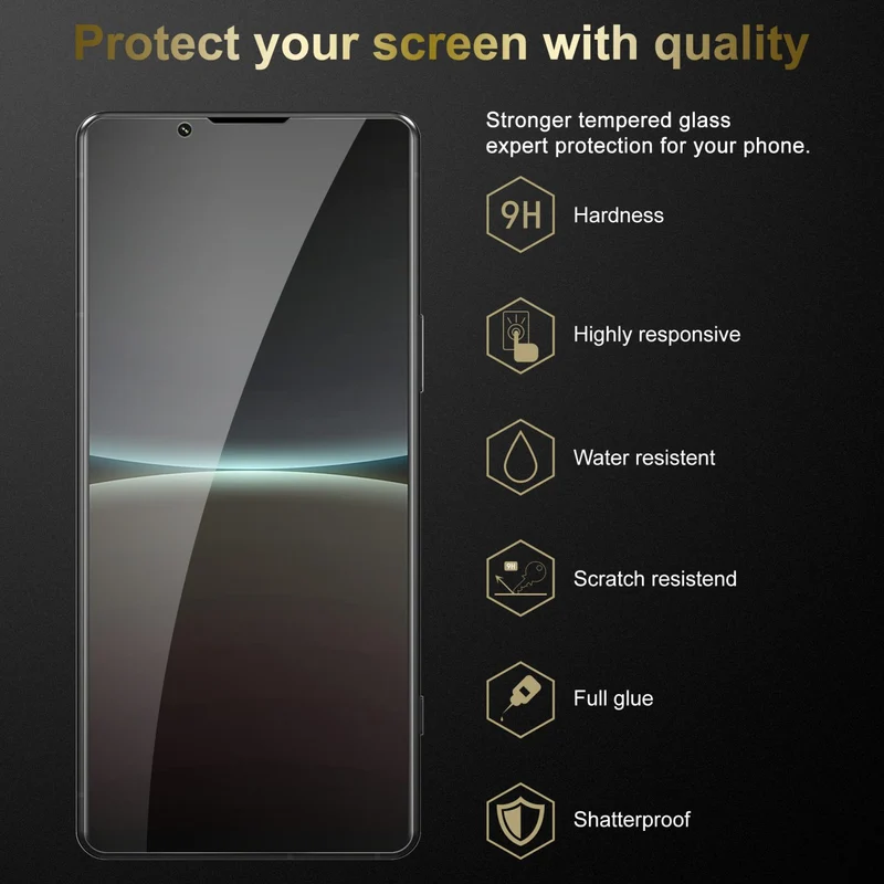 Cadorabo Panzer Folie kompatibel mit Sony Xperia 5 IV - Schutzfolie Gehärtetes (Tempered) Display-Schutzglas in 9H Härte mit 3D Touch Kompatibilität