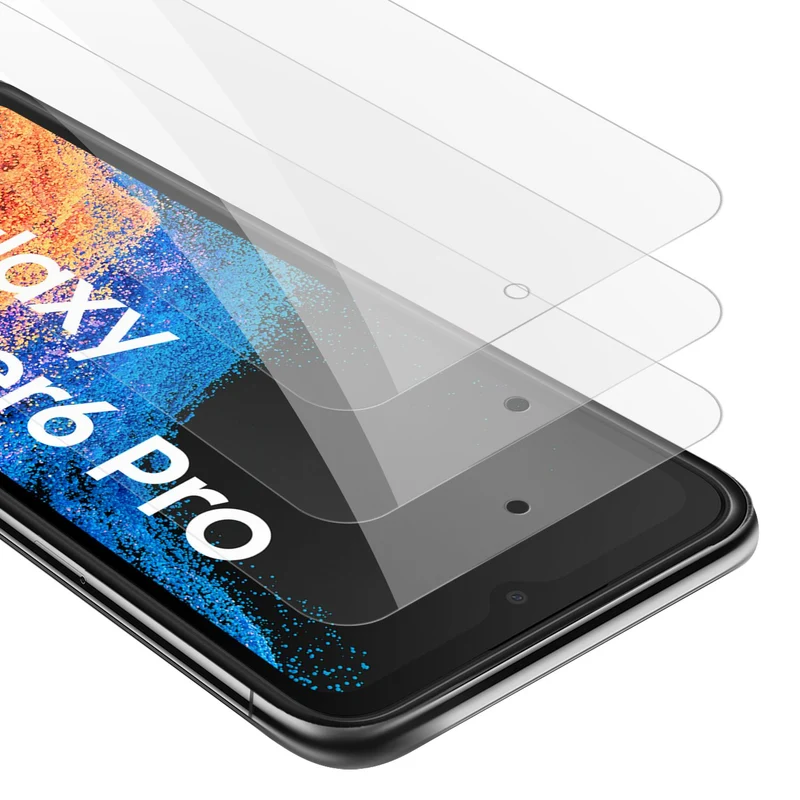 Cadorabo 3x Panzer Folie kompatibel mit Samsung Galaxy XCover 6 PRO - Schutzfolie 3er Pack Gehärtetes (Tempered) Display-Schutzglas in 9H Härte mit 3D Touch Kompatibilität
