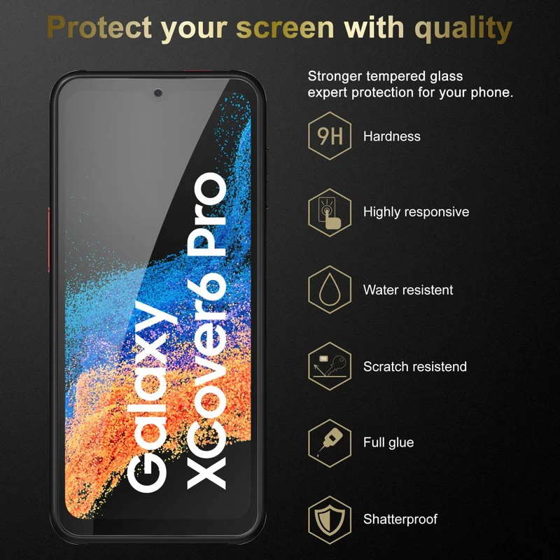 Cadorabo Panzer Folie kompatibel mit Samsung Galaxy XCover 6 PRO - Schutzfolie Gehärtetes (Tempered) Display-Schutzglas in 9H Härte mit 3D Touch Kompatibilität