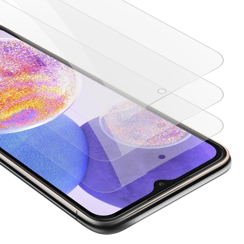 Cadorabo 3x Panzer Folie kompatibel mit Samsung Galaxy A23 4G / 5G - Schutzfolie 3er Pack Gehärtetes (Tempered) Display-Schutzglas in 9H Härte mit 3D Touch Kompatibilität