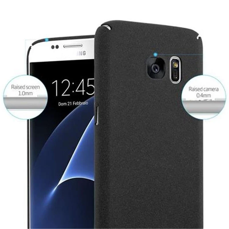 Cadorabo Hülle kompatibel mit Samsung Galaxy S7 Hard Case Schutzhülle in Frosted Optik gegen Kratzer und Stöße