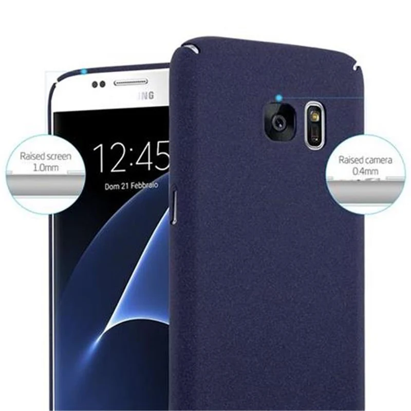 Cadorabo Hülle kompatibel mit Samsung Galaxy S7 Hard Case Schutzhülle in Frosted Optik gegen Kratzer und Stöße