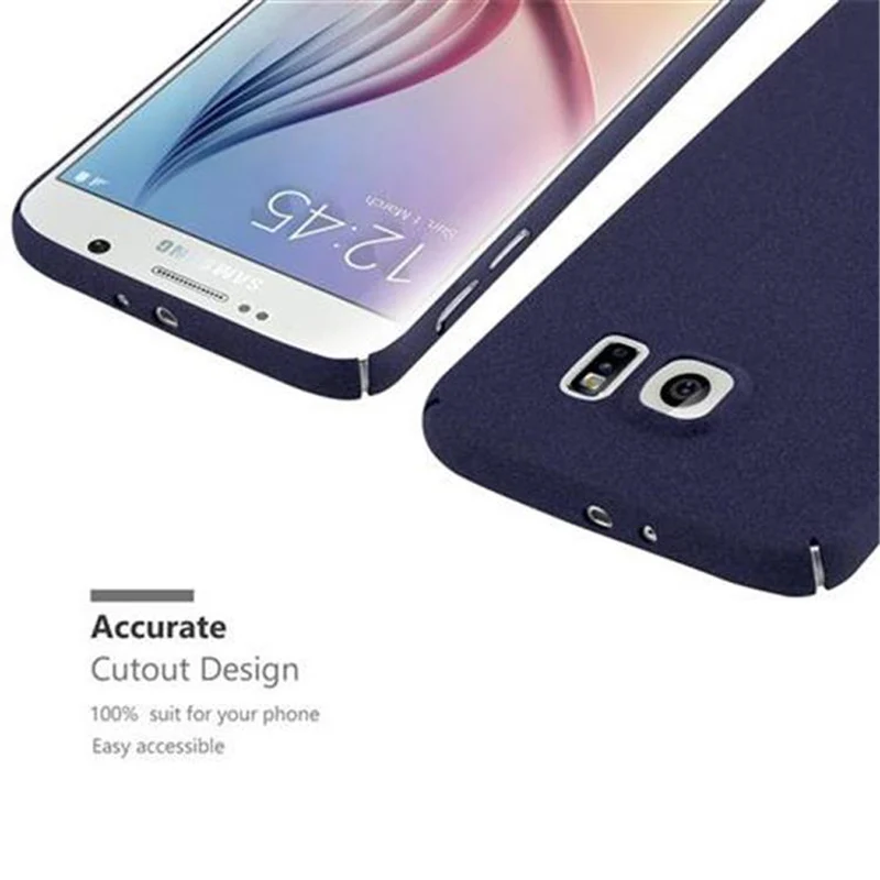 Cadorabo Hülle kompatibel mit Samsung Galaxy S6 Hard Case Schutzhülle in Frosted Optik gegen Kratzer und Stöße