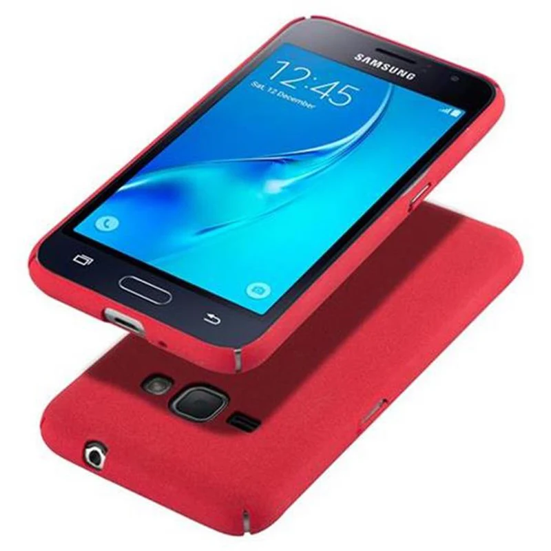 Cadorabo Hülle kompatibel mit Samsung Galaxy J1 2016 Hard Case Schutzhülle in Frosted Optik gegen Kratzer und Stöße
