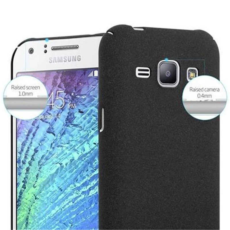 Cadorabo Hülle kompatibel mit Samsung Galaxy J1 2015 Hard Case Schutzhülle in Frosted Optik gegen Kratzer und Stöße