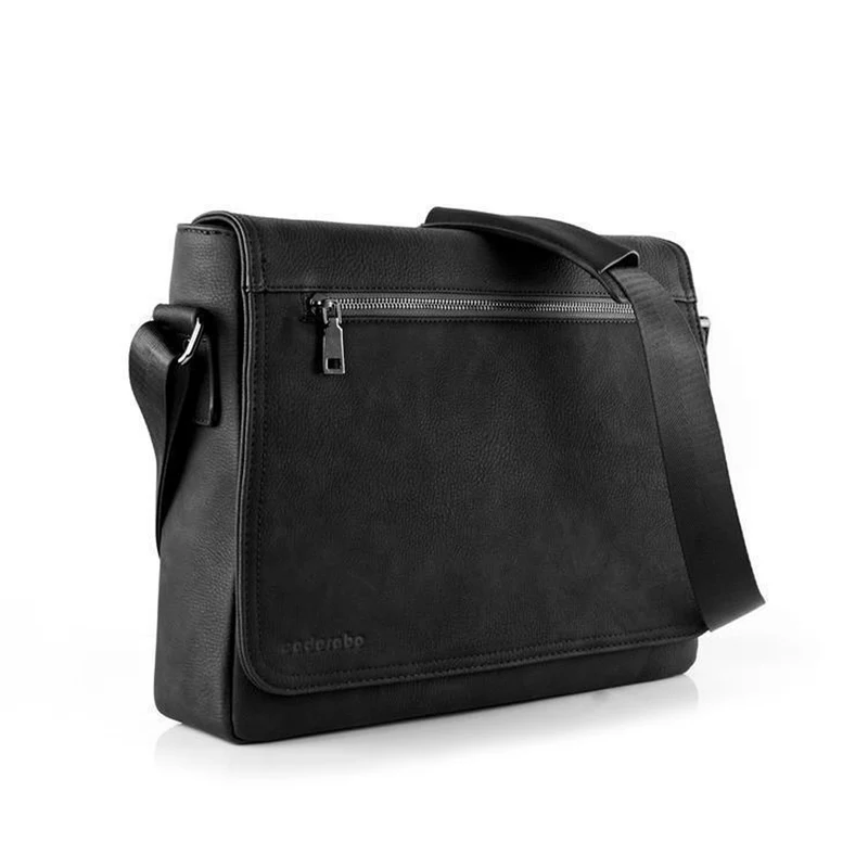 Cadorabo Laptop / Tablet Tasche für 15 Zoll 15 Zoll Notebooks aus Kunstleder mit Fächern, Gurt und Tabletfach - Notebook Umhängetasche Aktentasche Computertasche in MANGAN SCHWARZ