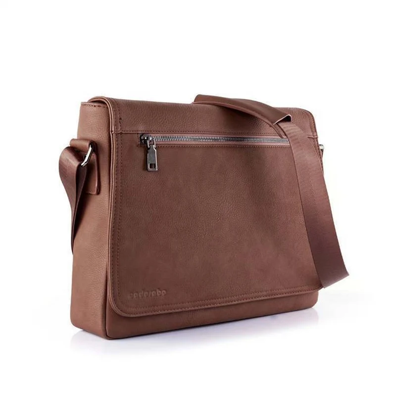 Cadorabo Laptop / Tablet Tasche für 15 Zoll 15 Zoll Notebooks aus Kunstleder mit Fächern, Gurt und Tabletfach - Notebook Umhängetasche Aktentasche Computertasche in MANGAN SCHWARZ