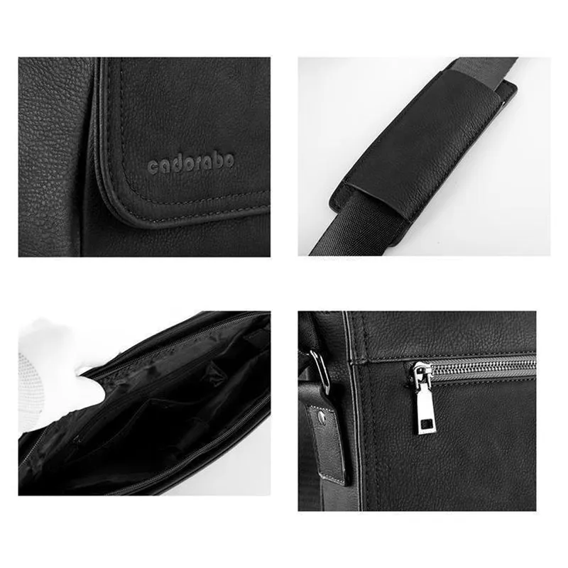 Cadorabo Laptop / Tablet Tasche für 15 Zoll 15 Zoll Notebooks aus Kunstleder mit Fächern, Gurt und Tabletfach - Notebook Umhängetasche Aktentasche Computertasche in MANGAN SCHWARZ