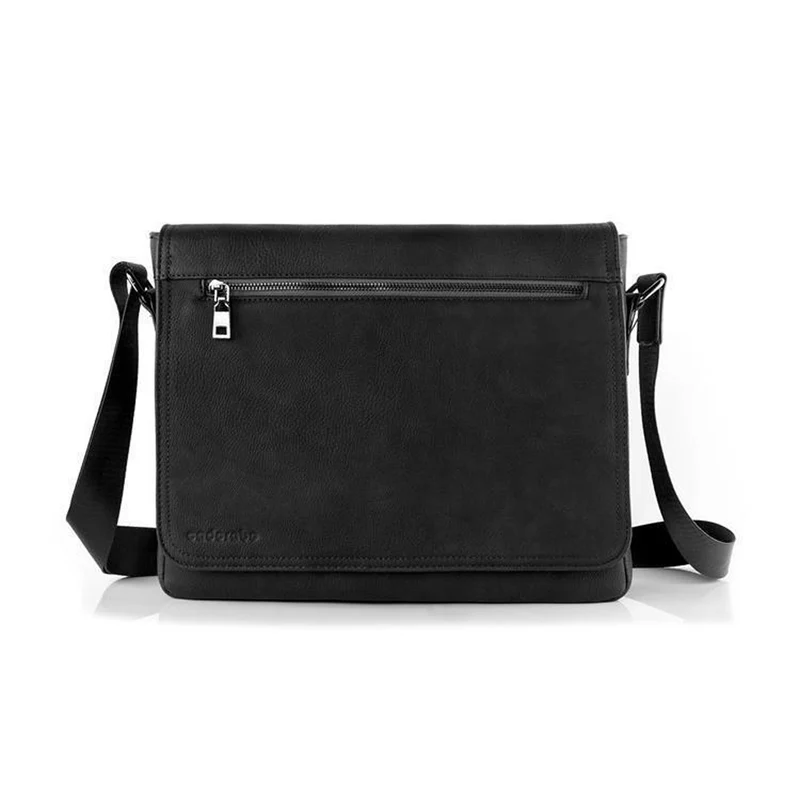 Cadorabo Laptop / Tablet Tasche für 15 Zoll 15 Zoll Notebooks aus Kunstleder mit Fächern, Gurt und Tabletfach - Notebook Umhängetasche Aktentasche Computertasche in MANGAN SCHWARZ