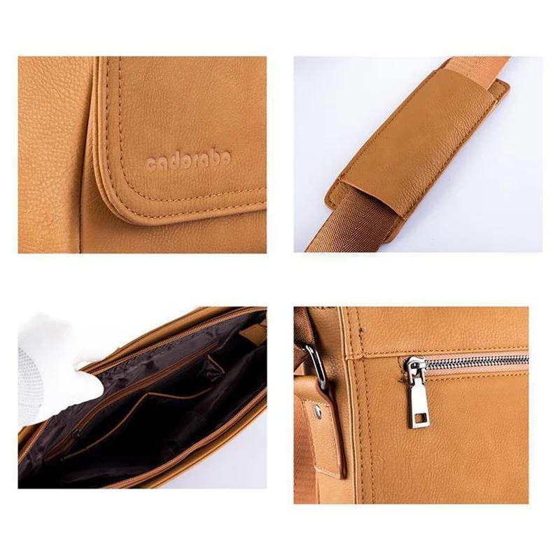 Cadorabo Laptop / Tablet Tasche für 15 Zoll 15 Zoll Notebooks aus Kunstleder mit Fächern, Gurt und Tabletfach - Notebook Umhängetasche Aktentasche Computertasche in MANGAN SCHWARZ