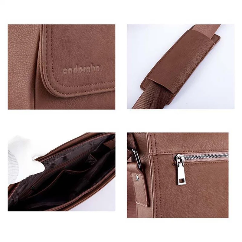 Cadorabo Laptop / Tablet Tasche für 15 Zoll 15 Zoll Notebooks aus Kunstleder mit Fächern, Gurt und Tabletfach - Notebook Umhängetasche Aktentasche Computertasche in MANGAN SCHWARZ