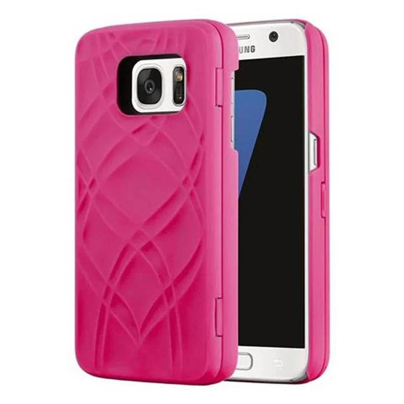 Cadorabo Hülle kompatibel mit Samsung Galaxy S7 Hard Case Schutzhülle mit Spiegel und Kartenfächern