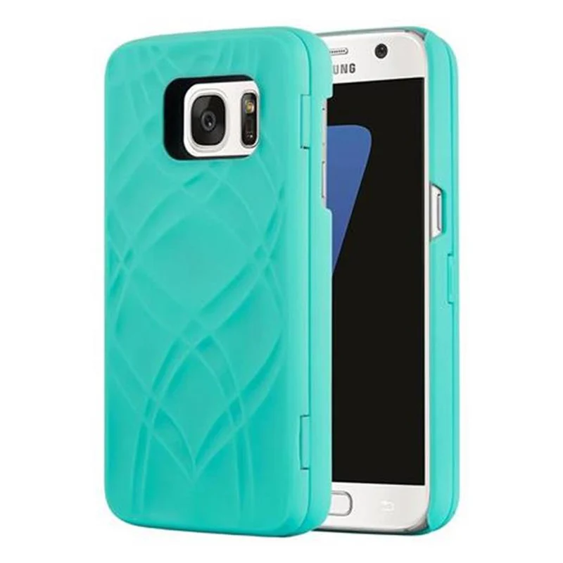 Cadorabo Hülle kompatibel mit Samsung Galaxy S7 Hard Case Schutzhülle mit Spiegel und Kartenfächern