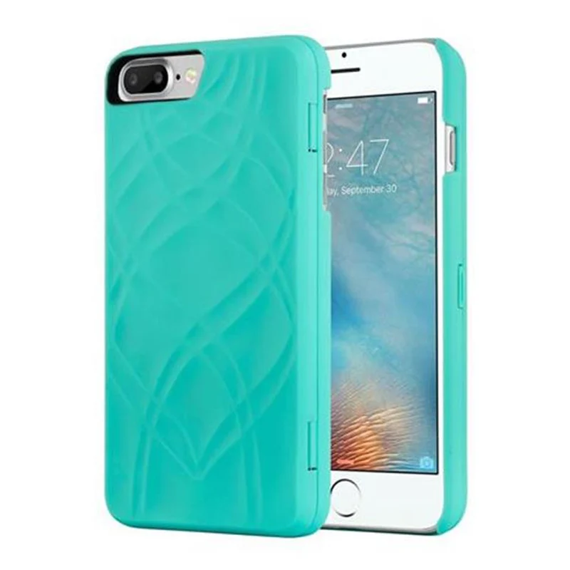 Cadorabo Hülle kompatibel mit Apple iPhone 7 PLUS / 7S PLUS / 8 PLUS Hard Case Schutzhülle mit Spiegel und Kartenfächern